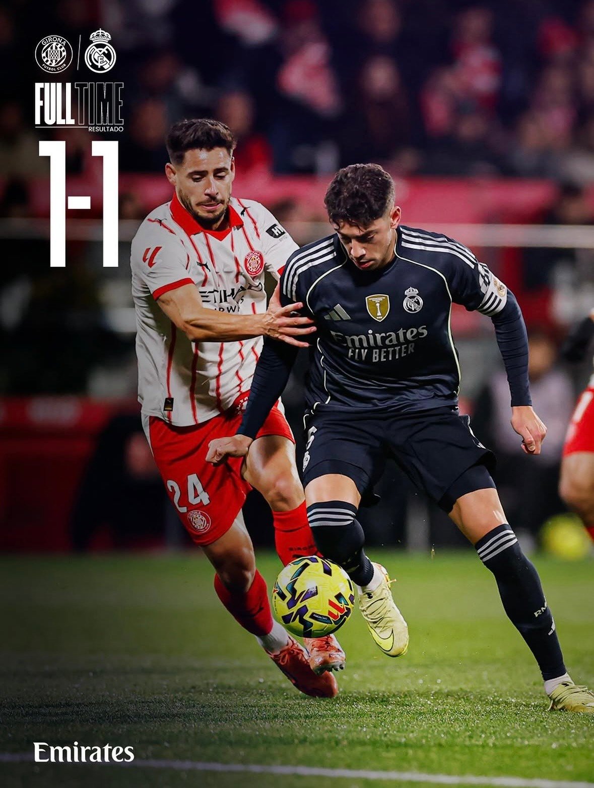 Tres jornadas sin ganar en La Liga: el Real Madrid empata 1-1 como visitante ante el Girona