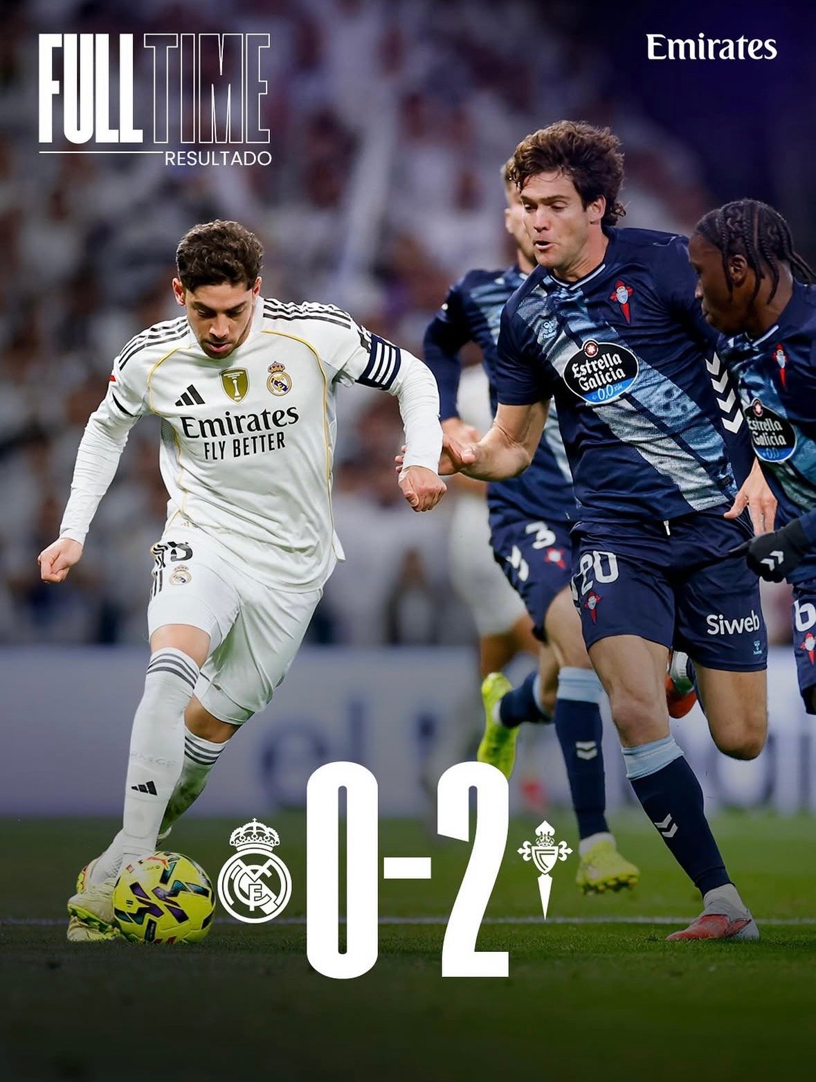 ¡Segunda mitad loca! El Real Madrid cae 0-2 en casa ante el Celta de Vigo