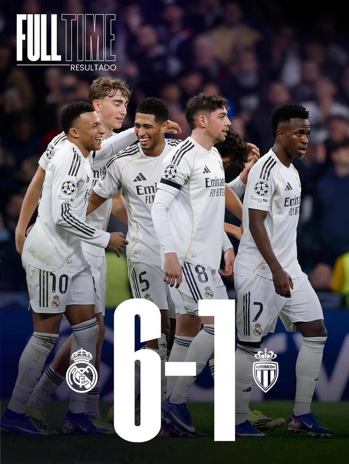Fiesta de goles! El Real Madrid golea al Mónaco por 6:1 en el Bernabéu