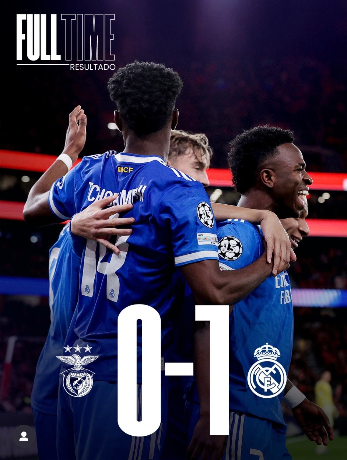 Tomar la delantera. El Real Madrid venció 1-0 al Benfica como visitante.