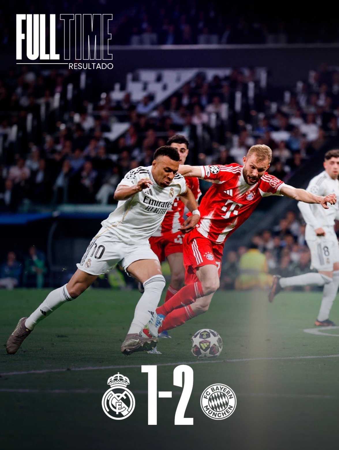 Espectáculo de dos porteros, el Real Madrid perdió 1-2 ante el Bayern de Múnich en casa